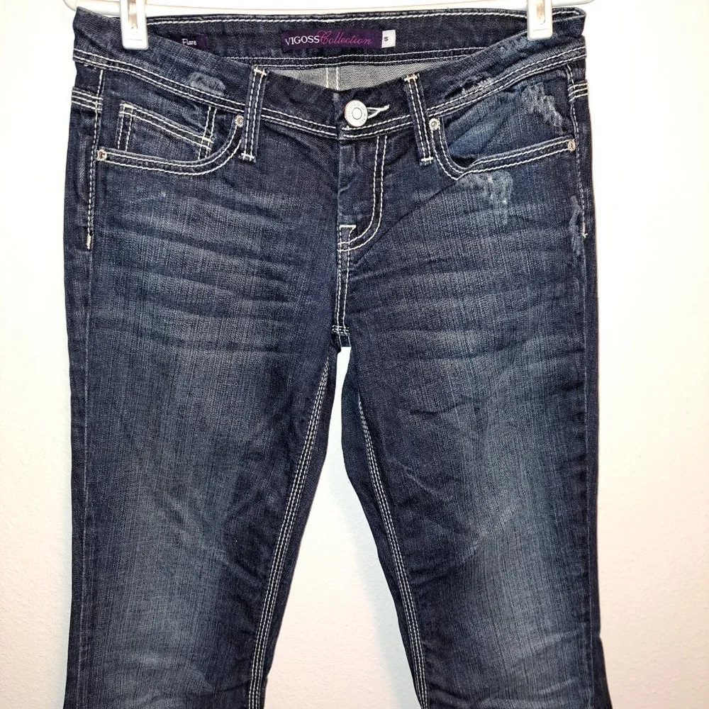 Vigoss Collection Embroidered Flare Leg Jeans size 5 - Picture 7 of 12